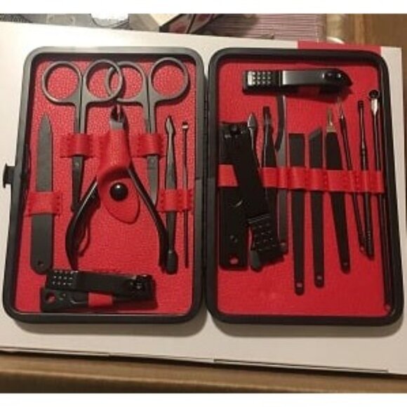 New Manicure Set, 18 in 1 Stainless Steel Professional Pedicure Kit Nail Scissor - Picture 2 of 2
